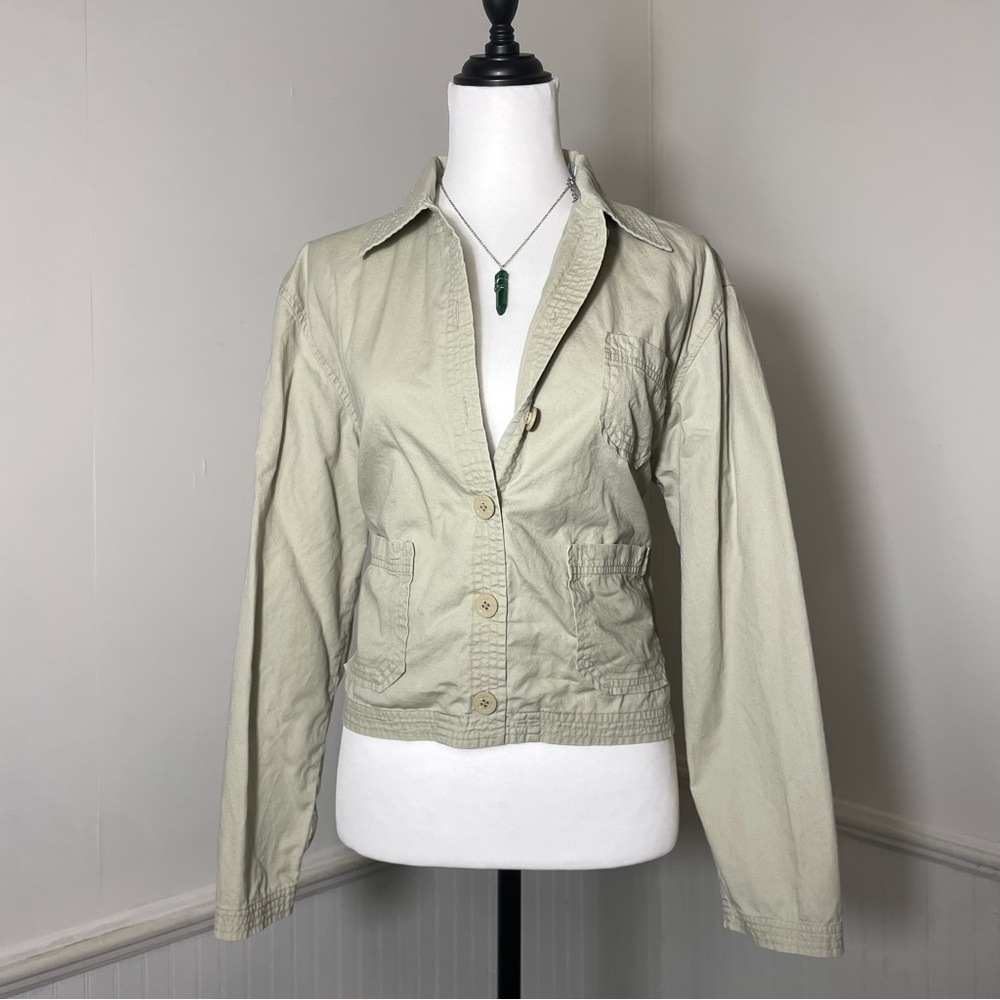 White Stag Vintage Regulation Peacoat Art No 0189 Beige Button Up Cropped Jacket